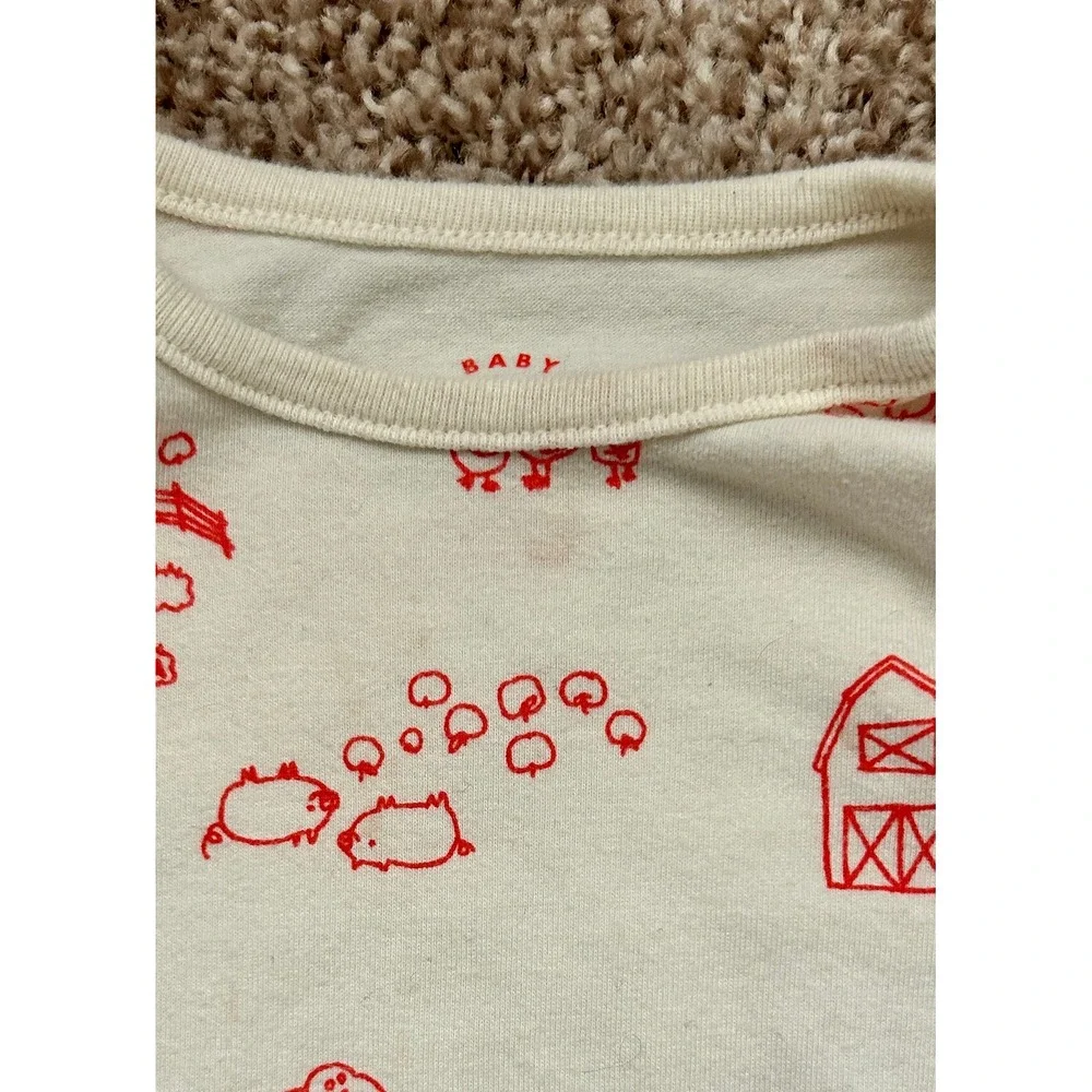 Cat & Jack‎ Baby Girl Farm Bodysuit and Apple Suspender Skirt Set 18M Navy Cream